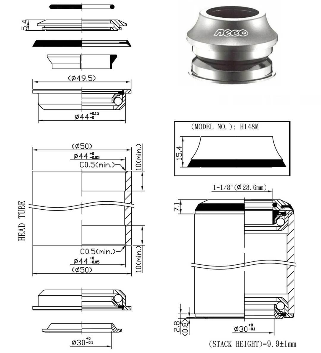 Stery Półzint1-1/8" 44/44 Neco H148M Sl | ST 148M SL