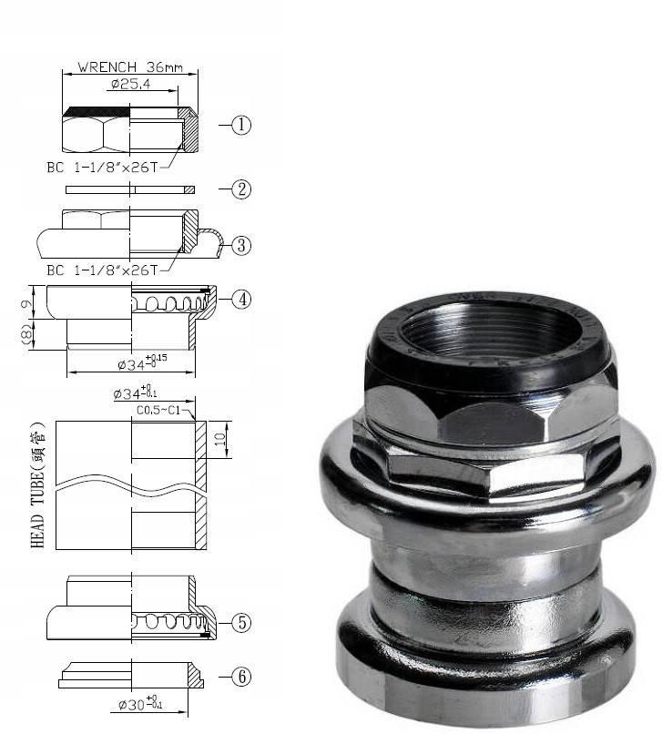 Stery Skręcane Klasyczne 1-1/8" Neco H841 Sl