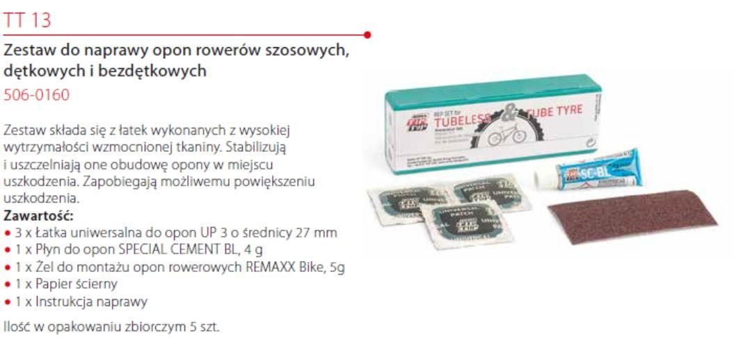 Zestaw łatek TT-13 TIP-TOP do Naprawy opon