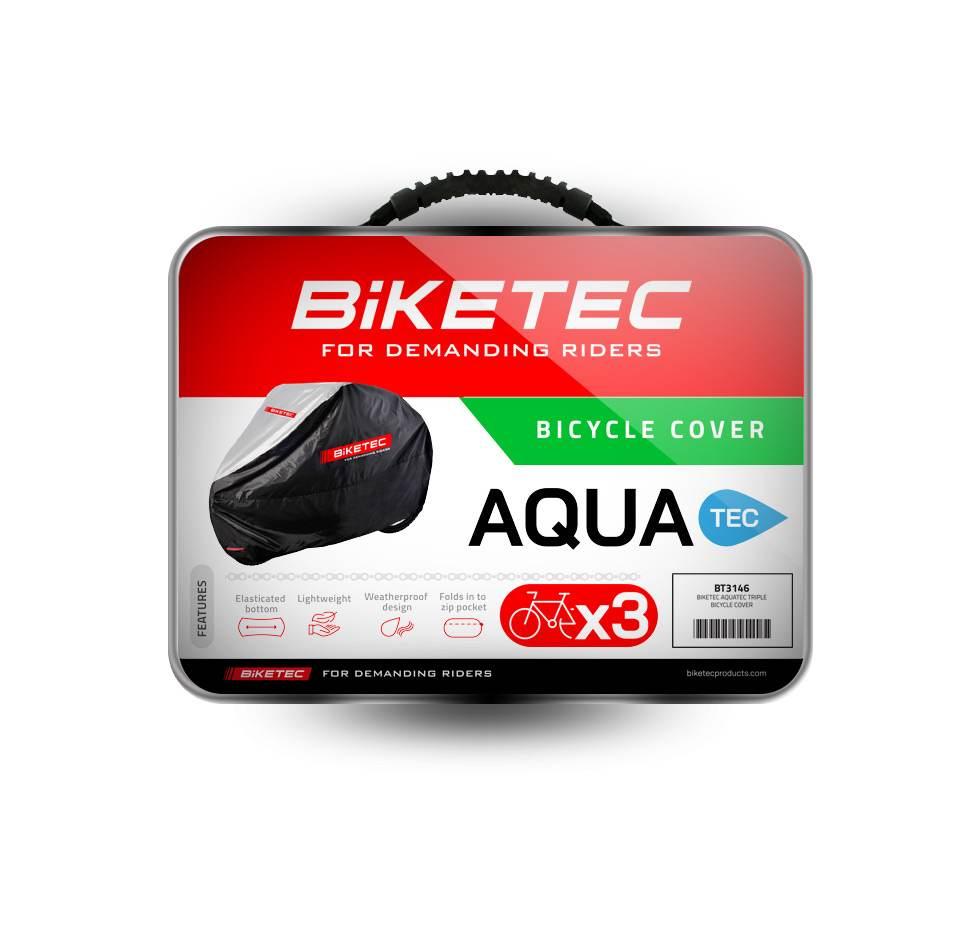 Biketec Pokrowiec Wodoodporny Aquatec Na Trzy Rowery Kolor Czarny/Szary Roz