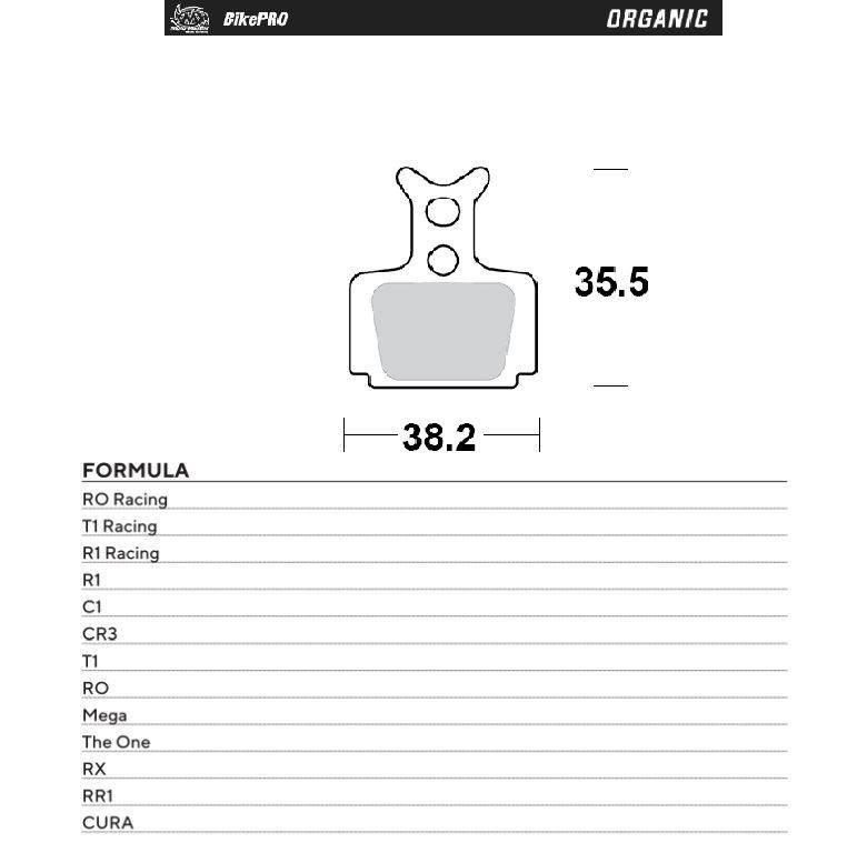 Moto-Master Bike Pro Klocki Hamulcowe Rowerowe Organiczne Pasuje Do Formula