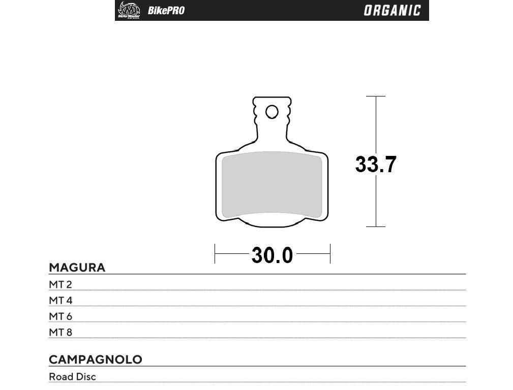 Moto-Master Bike Pro Klocki Hamulcowe Rowerowe Organiczne Pasuje Do Magura
