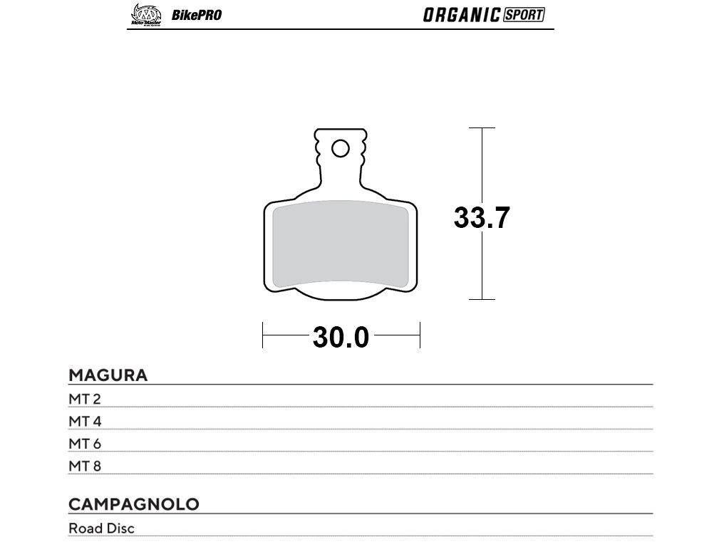 Moto-Master Bike Pro Klocki Hamulcowe Rowerowe Organiczne Sport Pasuje Do M